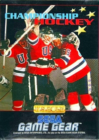 Championship Hockey box art for Sega Game Gear